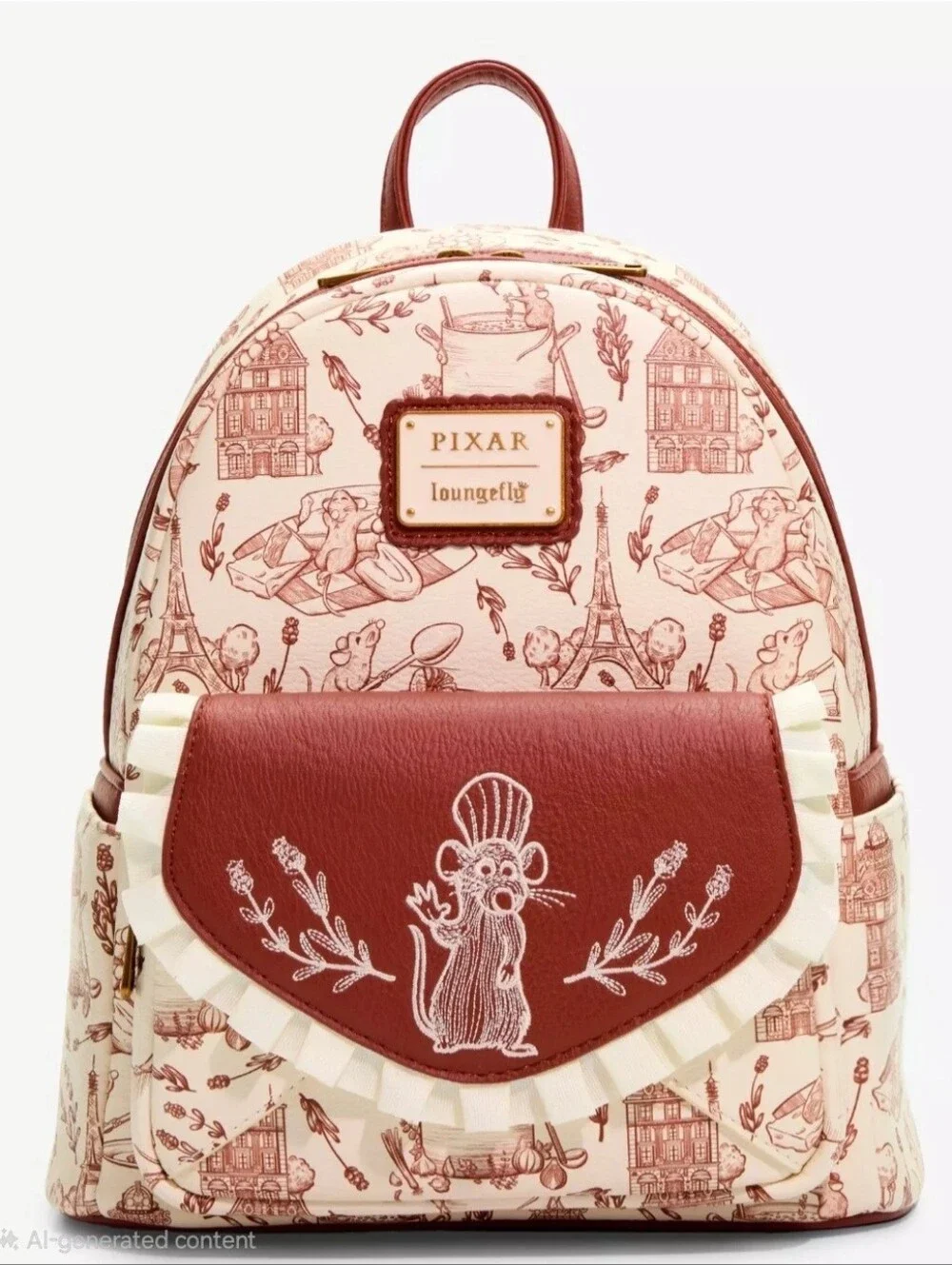 Loungefly Disney Pixar Ratatouille Scenic Allover Print Mini Backpack NWT